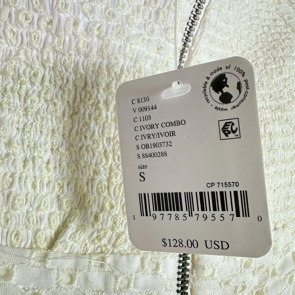 Free People Berry Kiss Mini Dress in Ivory size Small NWT